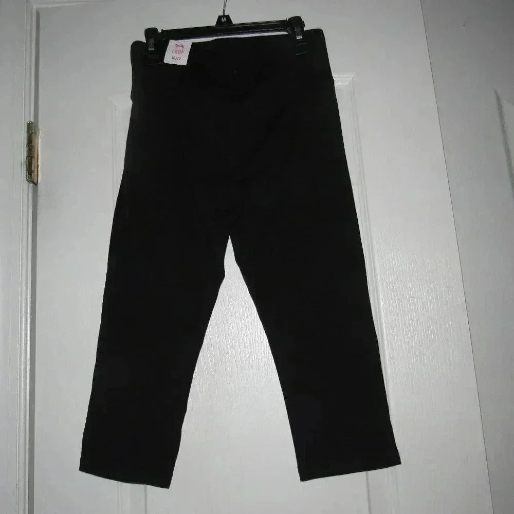 NWT JUSTICE Crop Black Pull-On Pants Kids Size 10/12 Plus